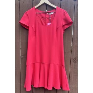 Amanda Uprichard Women Size Small Debby Dress Fiesta Pink Dainty Flutter Flounce